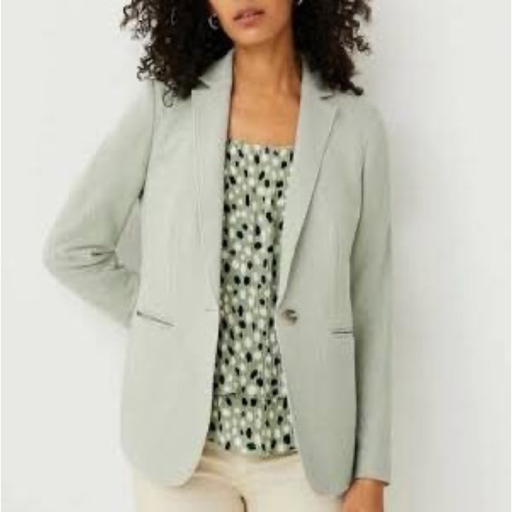 Ann Taylor The Hutton Blazer In Green Knit
